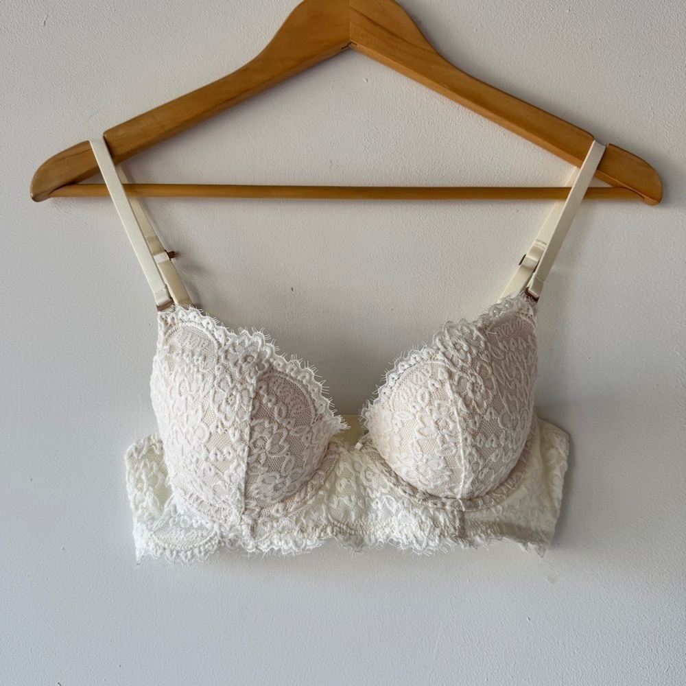 Aerie - Lace Balconette Bra in Ivory